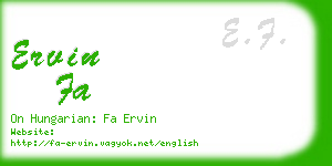 ervin fa business card